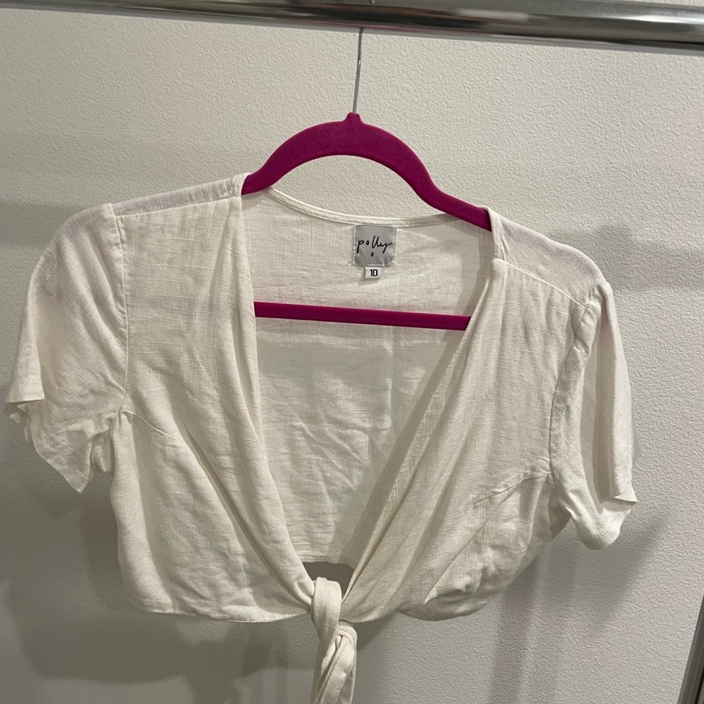 Princess Polly Tie-Front Linen Crop Top